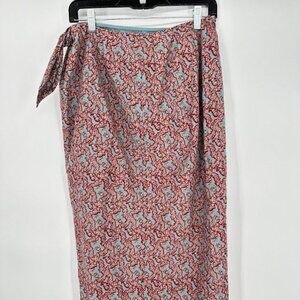Ralph Lauren blue and paisley wrap skirt size 10 (EUC)